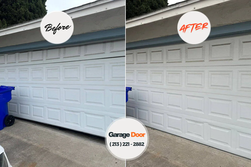 Before and after: garage door repair Zephyrhills West, FL